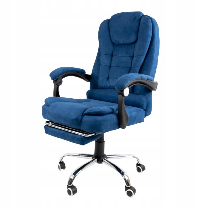 Офис стол Artnico Velo 2.0 син велур 116x52x74см ергономичен