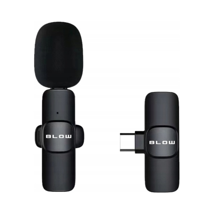 Microfon wireless Blow set 2 lavaliera USB-C negru 60x15mm