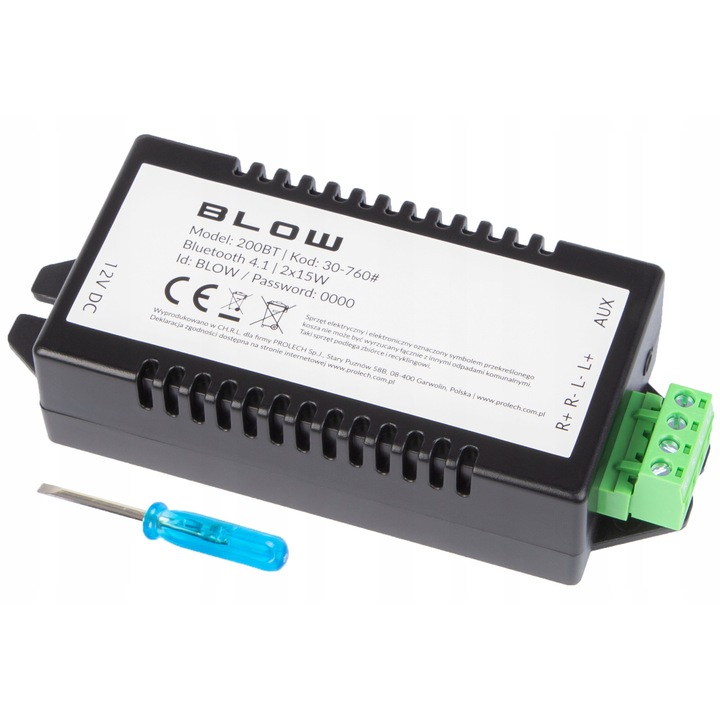 Аудио усилвател Blow Bluetooth 2x15W черен 13.5x5.5x3cm