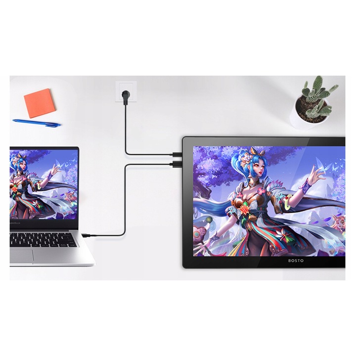 Графичен таблет BOSTO BT-22HD, 21,5", HD, 8192 нива на натиск, черен
