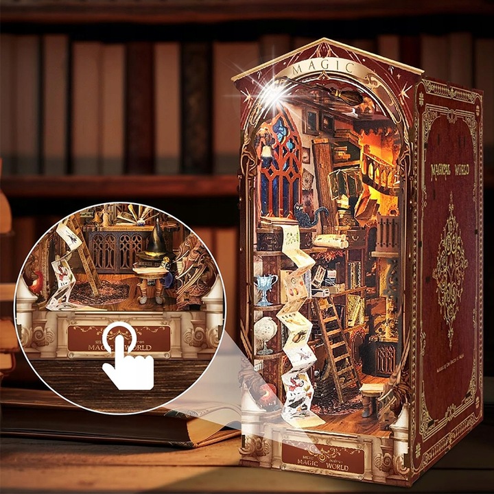 Set puzzle DIY decor casa lemn model 3D magic multicolor