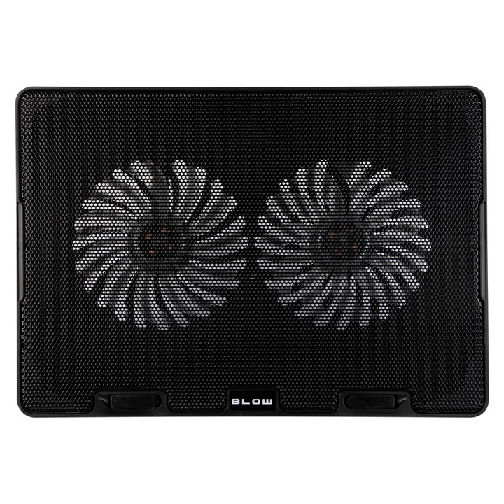 Охлаждаща подложка за лаптоп Blow 12-17 инча, 2 вентилатора, червен LED, 350x250x30мм