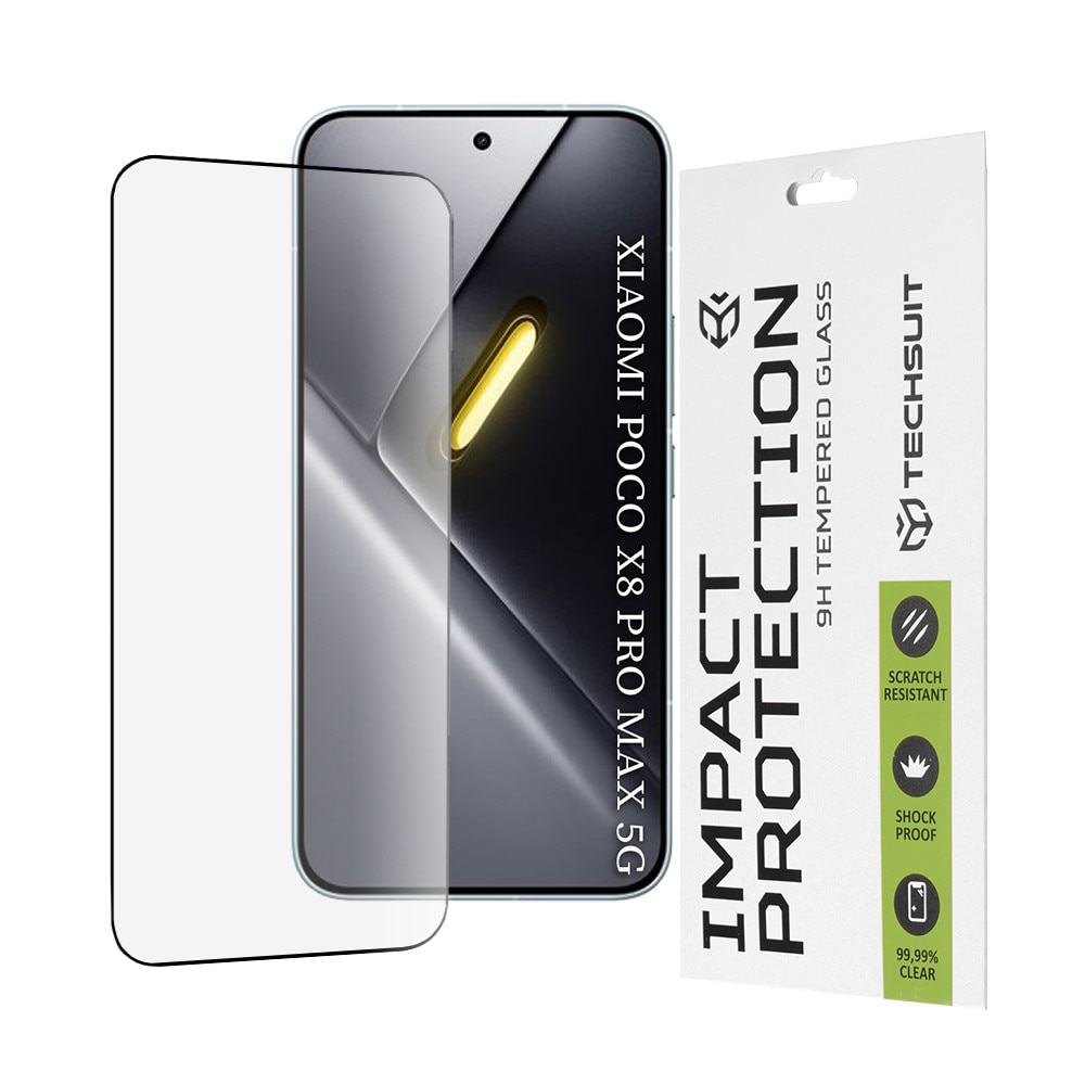 Folie pentru Xiaomi Poco X8 Pro Max - Techsuit 111D Full Cover / Full Glue Glass - Black
