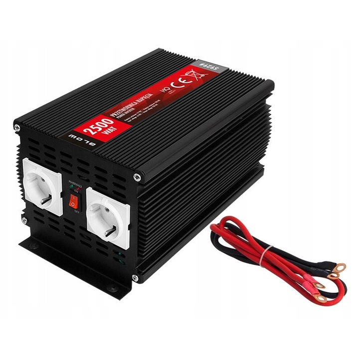 Blow V5000 autó inverter 2500W 12V-230V alumínium 150x102x58mm