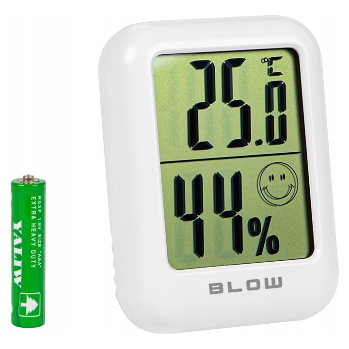 Blow TH-304 mini hőmérő-páratartalommérő szett, 3 db, LCD, fehér, 8x6x2cm