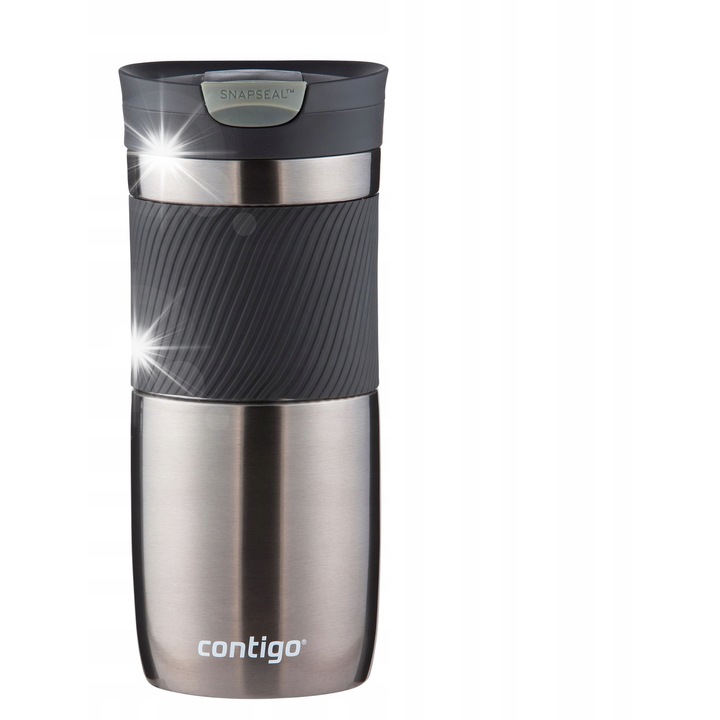 Cana termos Contigo Byron 470ml inox gunmetal izotermica