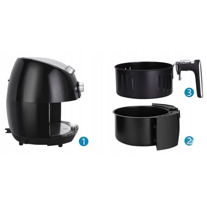 Friteuza Aigostar Ushas 2200W inox 3L argintiu 40.5x22.7x24.7cm