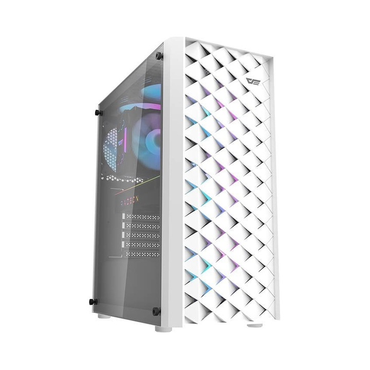 Кутия за компютър Darkflash DK351 бяла 390x200x450mm 4 вентилатора
