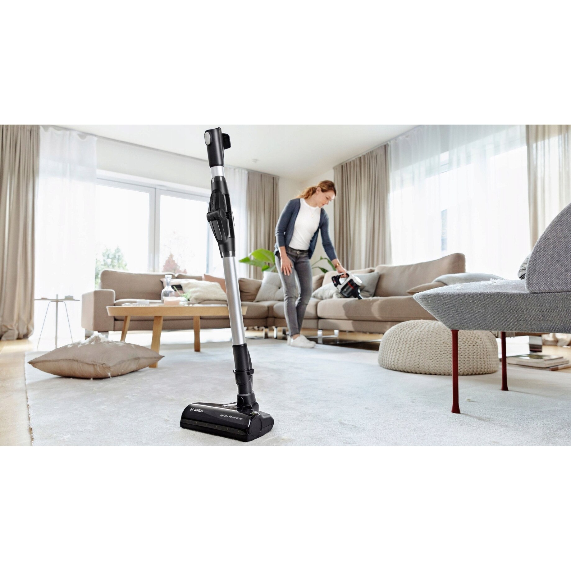 Aspirator vertical Bosch Unlimited 7 alb 18V LED 40min 90° 2.9kg