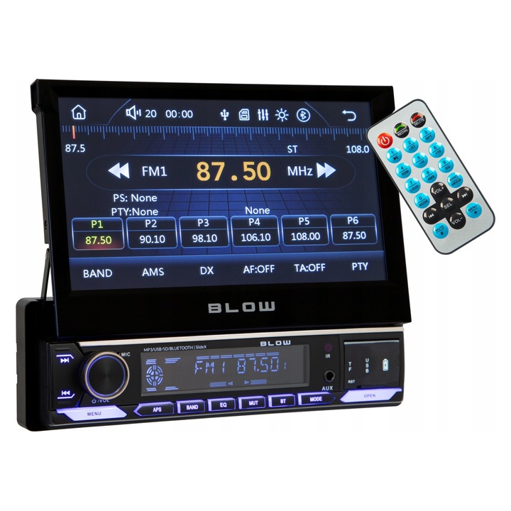 Radio auto Blow Slide X 1DIN ecran tactil 7 inch multicolor