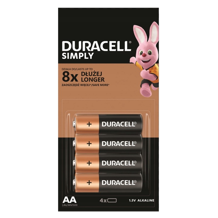Duracell AA 1.5V alkáli elemek, 4 db-os készlet