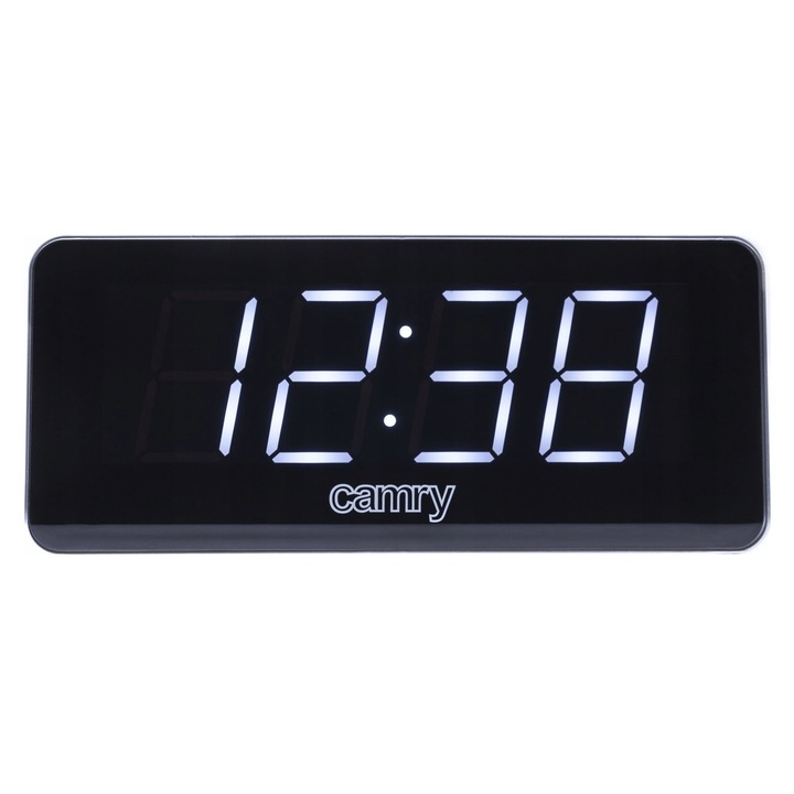 Ceas desteptator cu radio Camry CR-1156, afisaj LED mare, tuner AM/FM, functie amanare (snooze), memorie 20 statii, Negru/Alb