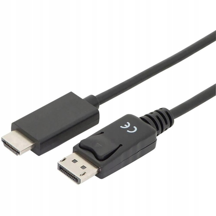Digitus DisplayPort-HDMI adapter kábel, 2m, fekete, 4K60Hz