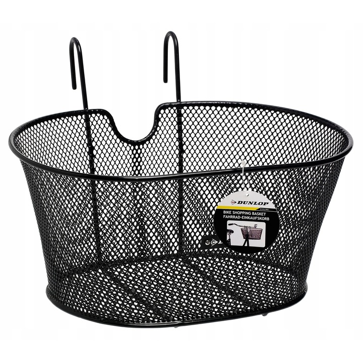 Dunlop kerékpár kosár 22l fekete acél 30x20x38cm
