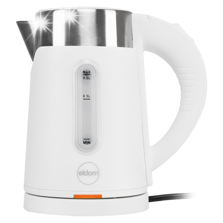 Eldom C185B kompakt elektromos vízforraló, fehér, 0,8l, 1000W