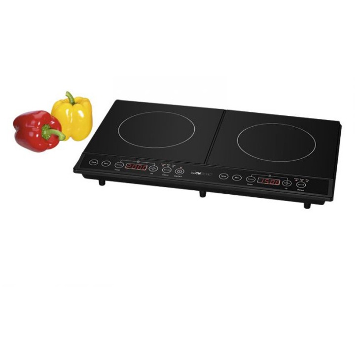 Plita inductie dubla Clatronic DKI 3609, 3500W, negru, 61x7.5x36.5cm