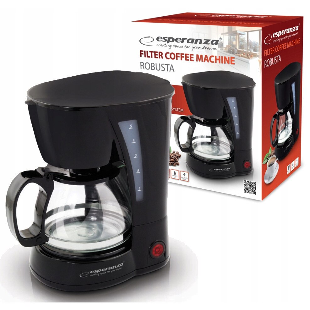 Espressor cafea filtru Esperanza Robusta automat negru 0.6l