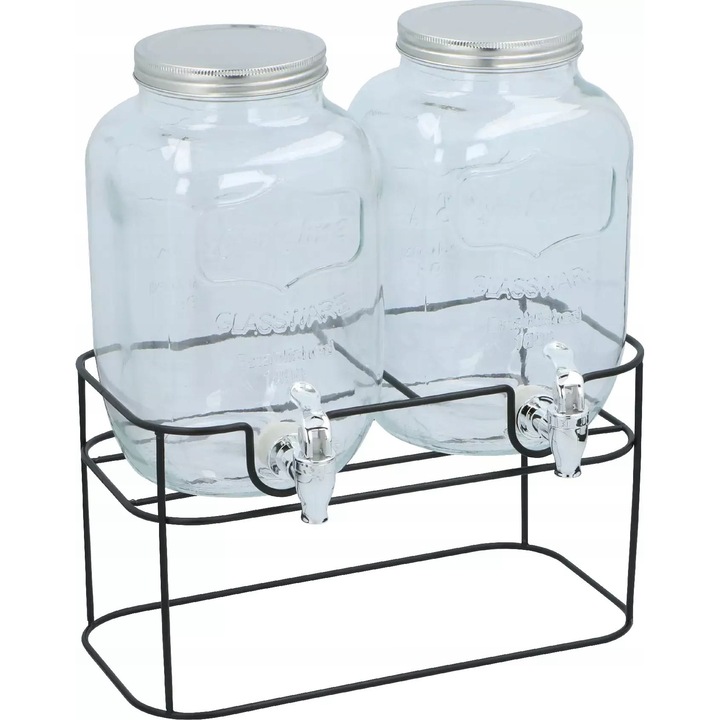 2 db Cuisine Elegance üveg adagoló szett csappal 4L átlátszó 33x17x37.5cm