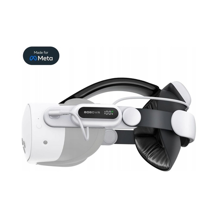 Твърда каишка VR BoboVR E3 Pro с батерия 10000mAh, 3.5мм жак, 445гр, за Meta Quest 3x3S