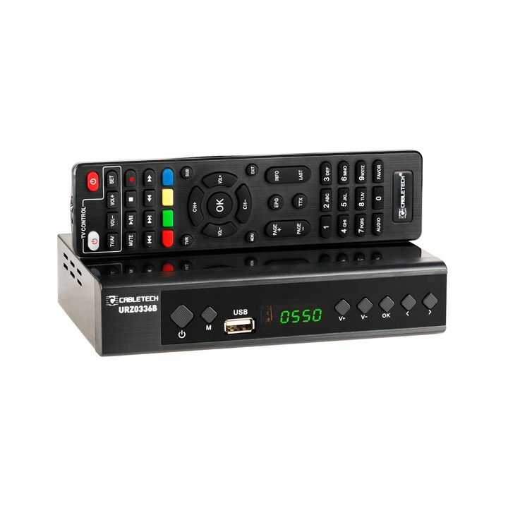 Tuner DVB-T2/C HEVC H.265, Cabletech, 32Mb memorie, 512Mb RAM, negru, 168x36mm