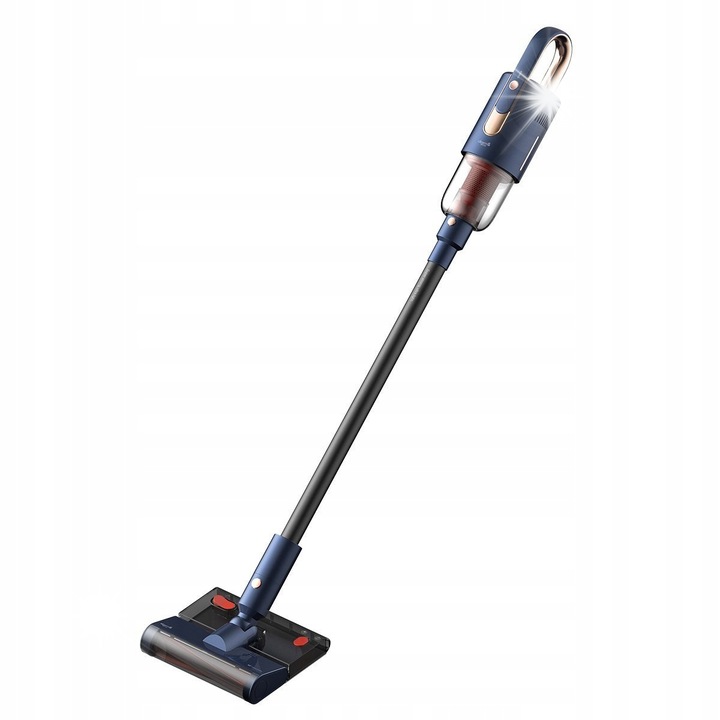 Вертикална прахосмукачка Deerma VC20 Pro, моп, HEPA, синьо-златиста, 118x24x21см