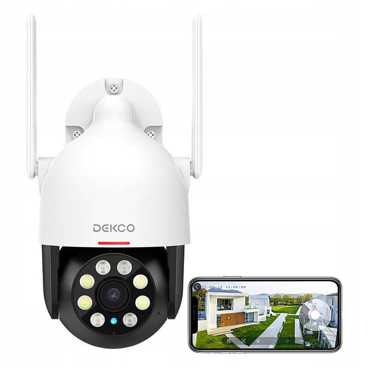 Външна камера за наблюдение DEKCO DC5L 2K QHD цветна 166° Wi-Fi