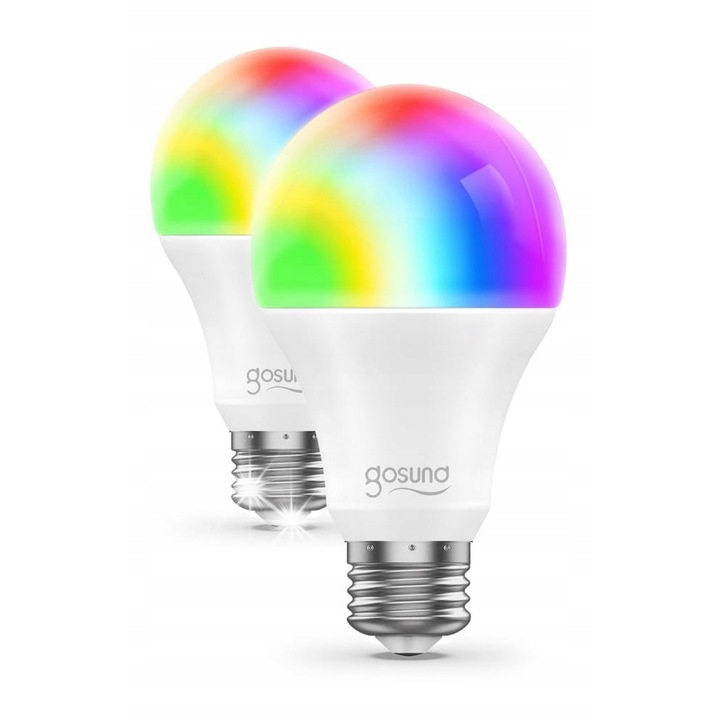 LED крушка Gosund WB4 8W RGB WiFi E27 димируема 2700K-6500K комплект 2 бр