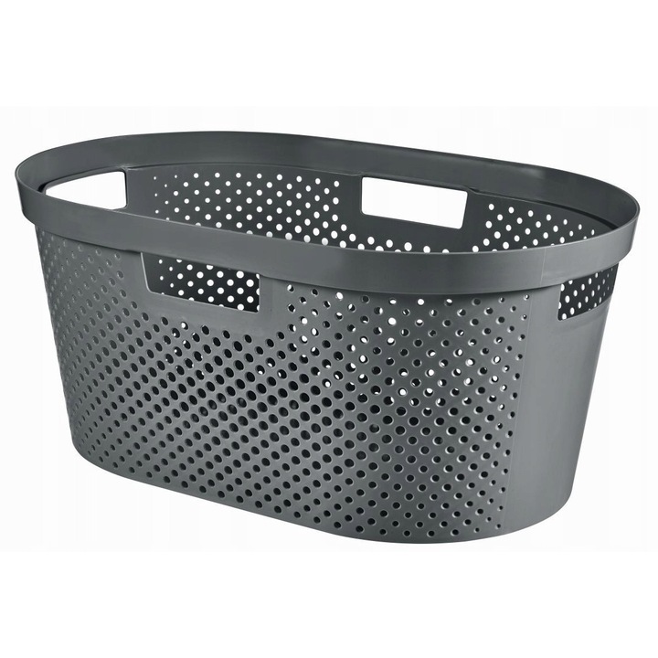 Кош за пране Curver Infinity Recycled 40L тъмно сив 59x39x27cm