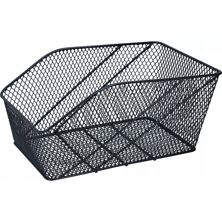 Dunlop kerékpár csomagtartó kosár, acél, 13 L kapacitás, max. 10 kg terhelhetőség, rögzítőhevederekkel, fekete, 47x29 cm, 1 db