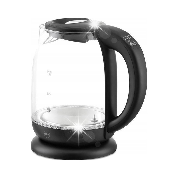 Eldom C510C elektromos vízforraló, hőmérséklet-szabályozás, 1,7l, fekete