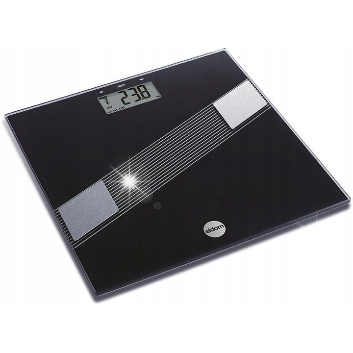 Eldom TWO140 analitikus fürdőszobamérleg, fekete, 150kg, 100g