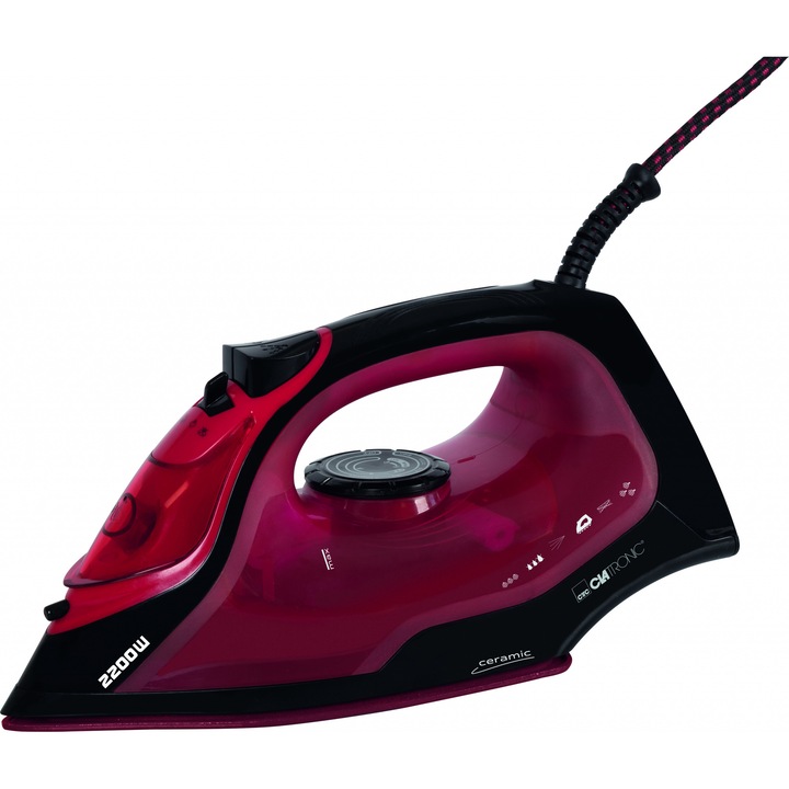 Fier de calcat Clatronic DB 3752 ceramic rosu 2200W 29x15x11.5cm