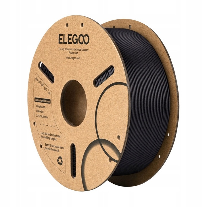 Филамент PLA-CF Elegoo 3D 1.75mm карбон черен 1kg