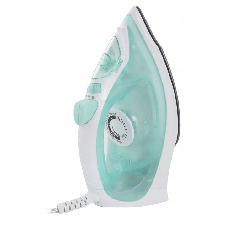 Fier de calcat cu abur Esperanza, 2200W, ceramic, 14x11.5x28cm, alb/albastru