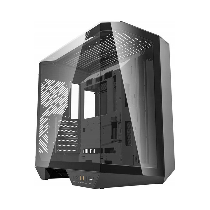 Кутия за компютър DarkFlash DY470, midi tower, стъкло, черна, 450x298x473мм, без вентилатори