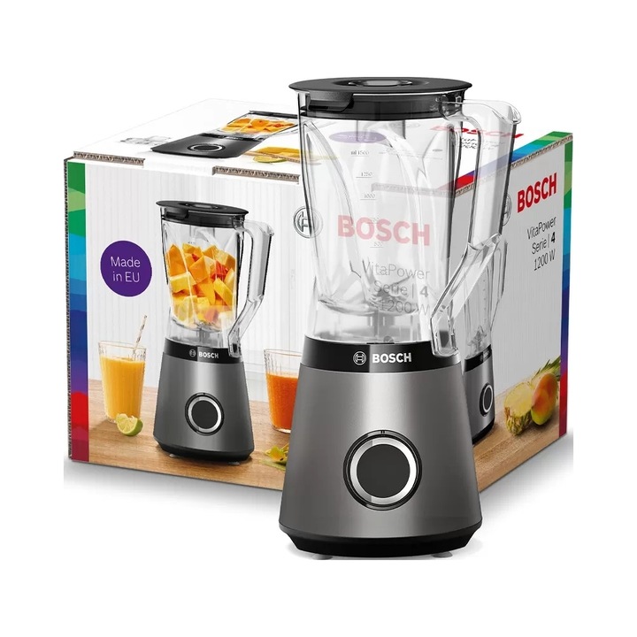 Пасатор Bosch MMB6141S, 1200W, 1.5L, сив, 410x230x195mm