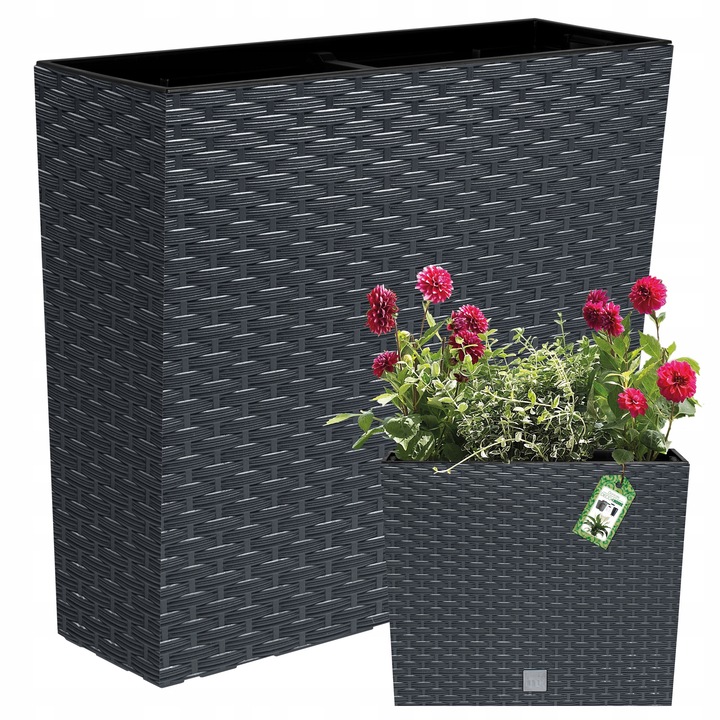 Висока саксия Deco4Home 50x18x58cm антрацит ратан
