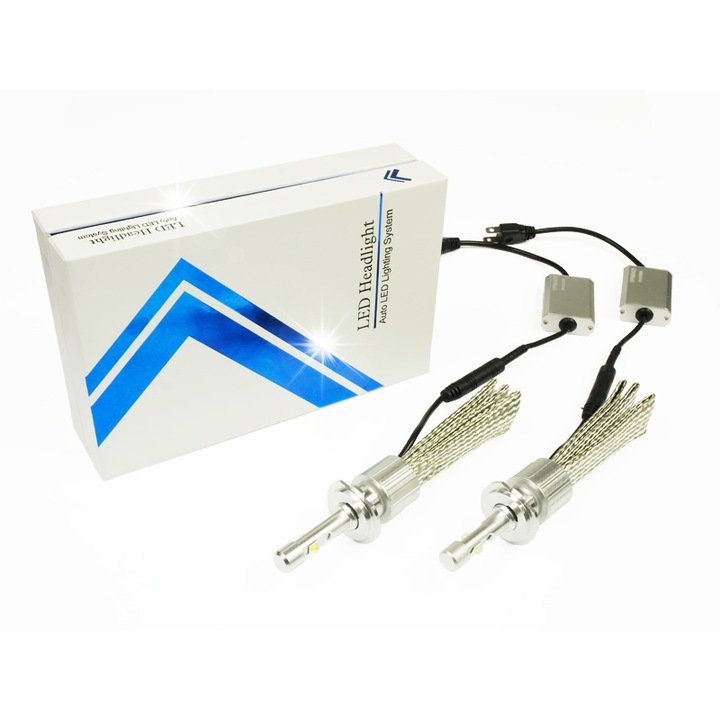 Set LED H7 Interlook CREE 9600lm 80W alb 12V/24V