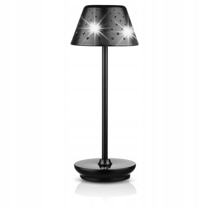 Нощна лампа Interlook LED, тъч, регулируема, черна, 33см