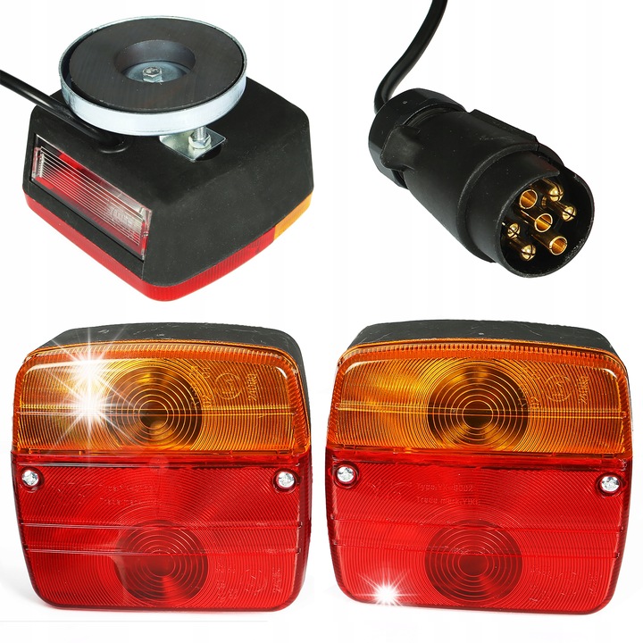 Комплект задни светлини Interlook 12V-24V, устойчиви магнити 10x9.5x4.5cm
