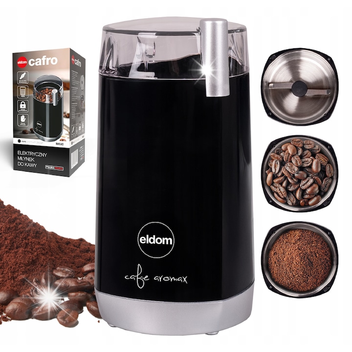 Кафемелачка Eldom MK40, 180W, черна, 45г, компактна