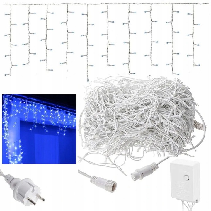 Hurtnet Jégcsap Karácsonyi Fényfüzér 500 LED kék IP44 17m 8 programos