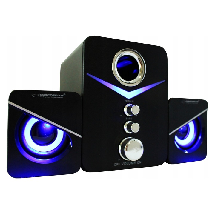 Set boxe 2.1 Esperanza EP153 bas reglabil negru 13x11.5x9.5cm
