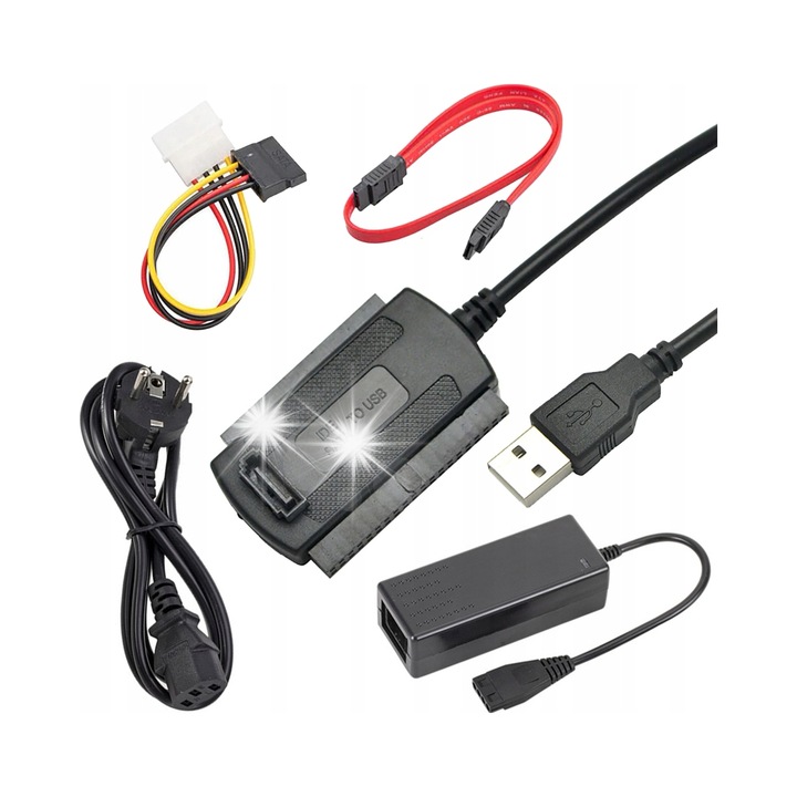Adaptor USB Interlook SATA ATA 2,5" 3,5" cu alimentator 2A