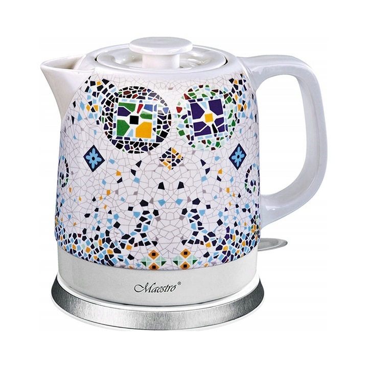 Fierbator ceramic Maestro Mosaic MR068 1,5l alb 1200W