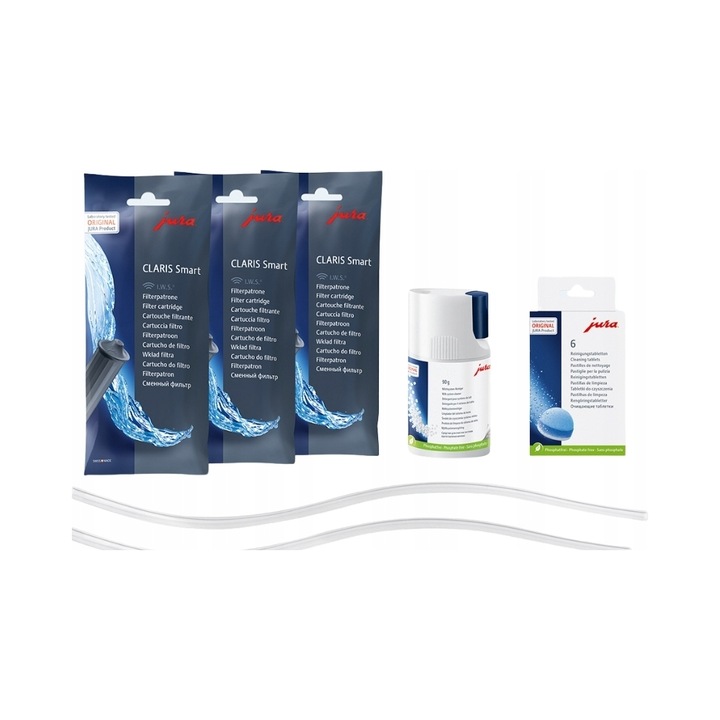Комплект за поддръжка на еспресо машина Jura Care Kit 3 филтъра бял 90гр 6 таблетки 2 туби