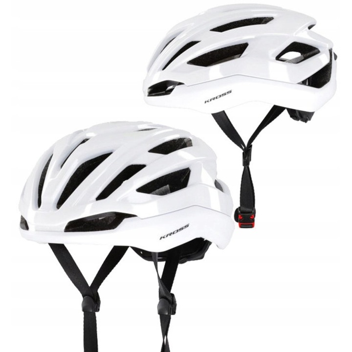 Каска за велосипед Kross Road Pro, In-Mold, 20 вентилационни отвора, бяла, L 58x61cm