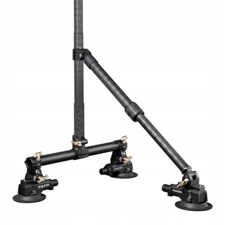 Suport auto Insta360 cu ventuze triple metal carbon