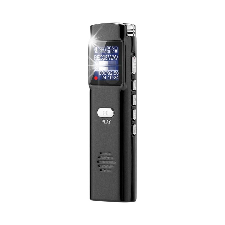 Kruger&Matz KM0286 digitális diktafon, 8GB, OLED, sztereó, 91x25x13mm