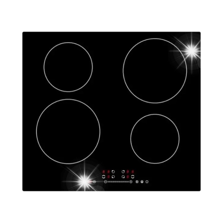 Индукционен плот MPM 60-IM-05, 4 зони, черен, 59x52см